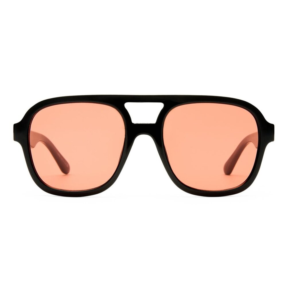 AIRE Whirlpool Sunglasses in Black & Tan Tint Black Cinnamon Tint aviator